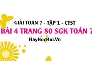 Giải bài 4 trang 80 Toán 7 Tập 1 SGK Chân trời sáng tạo